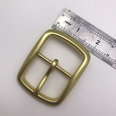 Heavy Brass Classic Center Bar Pin Belt Buckle for Leather Belt Fit 40mm Strap