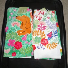 Dachshund Dog in Flowers Spring Kitchen Dish Towels NEW