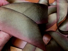 silk ribbon 1" on the bias hand dyed 1yd made in USA terra rosa