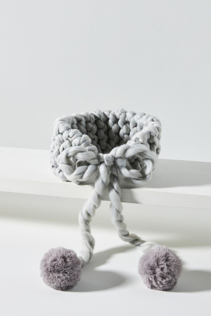 Anthropologie Chunky Knit Embellished Ear Warmer Headband 