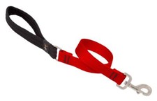 Traffic Leash by Lupine in 1" Wide Red 2-Foot Long with Padded Handle