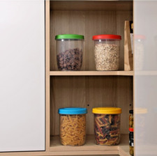 1650ml BPA-Free Round Plastic Storage Container with Lid -Spice  Food Organizer