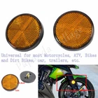 2 Pcs Round Amber Reflectors Side Marker Universal For Motorcycles ATV Bikes