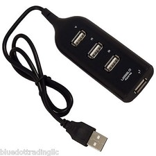 FREE SH  Mini 4 Port USB 2.0 Hi-Speed Splitter Hub Adapter for PC Laptop Black