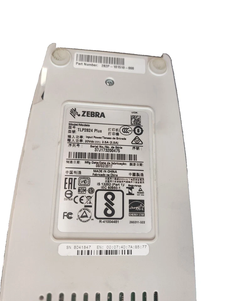Zebra TLP2824 Thermal Label Printer, 282P-101510-000 - Image 3 of 3