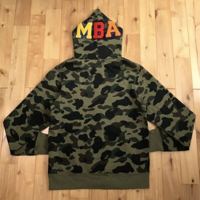 BAPE × Minion Shark full zip hoodie 1st camo Green A Bathing Ape
