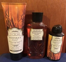 Bath & Body Works WHISKEY TOAST 3 pc. Set - Body Wash, Body Cream, & Body Spray