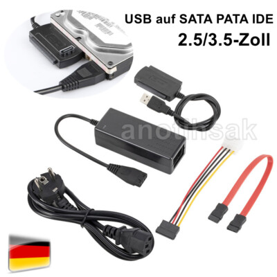 USB 2.0 to SATA PATA IDE Adapter Konverterkabel für 2,5/3,5 Zoll HDD SSD Adapter