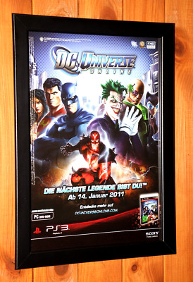 DC Universe Online PS3 PS4 Promo Mini Werbeblatt Gerahmt Poster / Ad Page Framed
