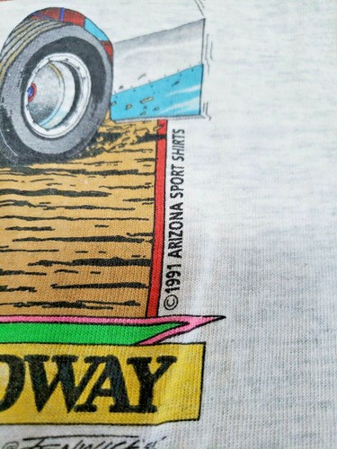VINTAGE 1991 23rd ANNUAL HILLBILLY SPEEDWAY RACECAR TSHIRT LARGE FUNNY - Picture 5 of 9