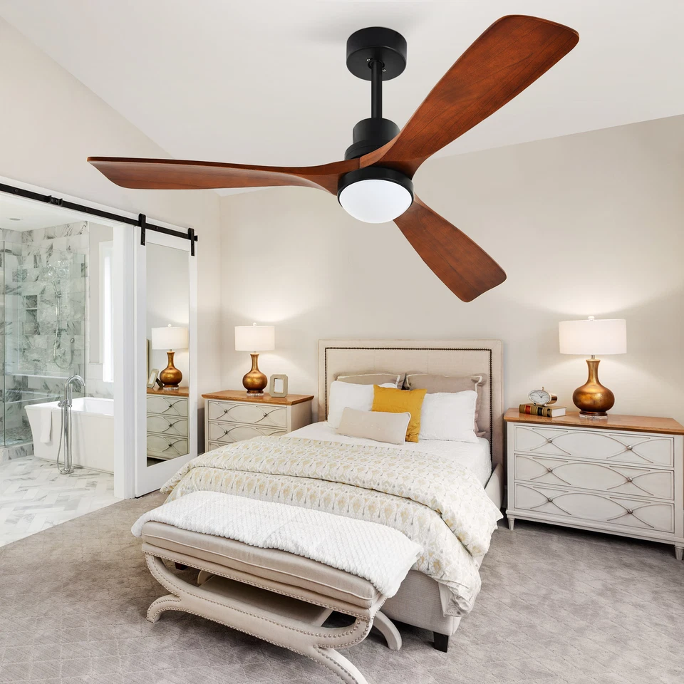 Ventilador de techo de 52 pulgadas lámpara colgante de 3 aspas con motor de 6 velocidades y control remoto Foto 3 de 4