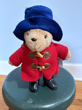 Eden Paddington Bear 8in Beige Plush Teddy w/ Red Coat, Blue Hat Boots