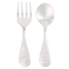 Sterling Silver 925 Tiffany Co Lily Valley Baby Infant Feeding Spoon Fork Set