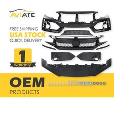 For 2016-2021 Honda Civic Type R Style Front Bumper Cover Kit Wgrille Lip Fit