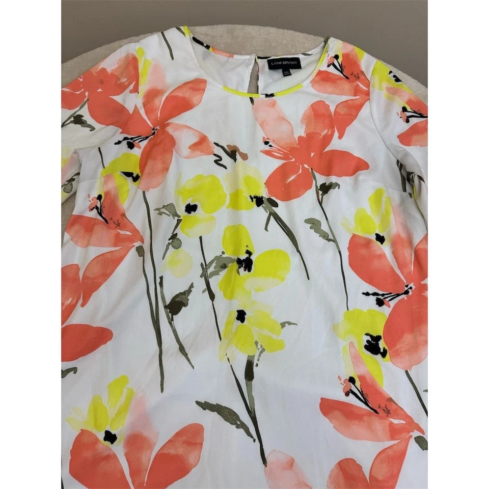 Lane Bryant Women's Floral Fit & Flare Midi Dress Size 14 Multicolor - Image 2 of 4