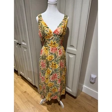 Sage the Label Floral Print Maxi Dress V Neck Anthropologie Sleeveless Women's M