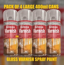 PACK OF 4 LARGE 400ml GLOSS  VARNISH SPRAY