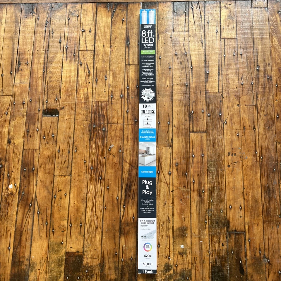 Feit Electric T8/T12 Daylight 96" 1-Pin Linear Plug/Play Ballast Bypass-Combo 2+ - Image 2 of 4