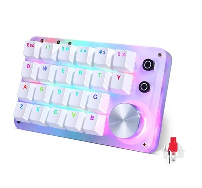 Koolertron Left-Hand Device Macro Keyboard With Knob, One-Hand Keyboard, Progra_