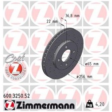 2x Zimmermann Scheibenbremse vorne 1S0615301J 1S0615301M 1S0615301L | 556923