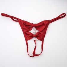 Victoria's Secret Dream Angels Satin Bow Open Bottom V-String Thong Panty S M L
