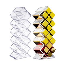 2 Pack Acrylic Lipstick Holder Organizer 32 Slots Clear Lip Gloss Holder Orga...