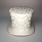 FENTON Daisy Button Top Hat White Milk Glass 4” Trinket, Vase, Toothpick Holder