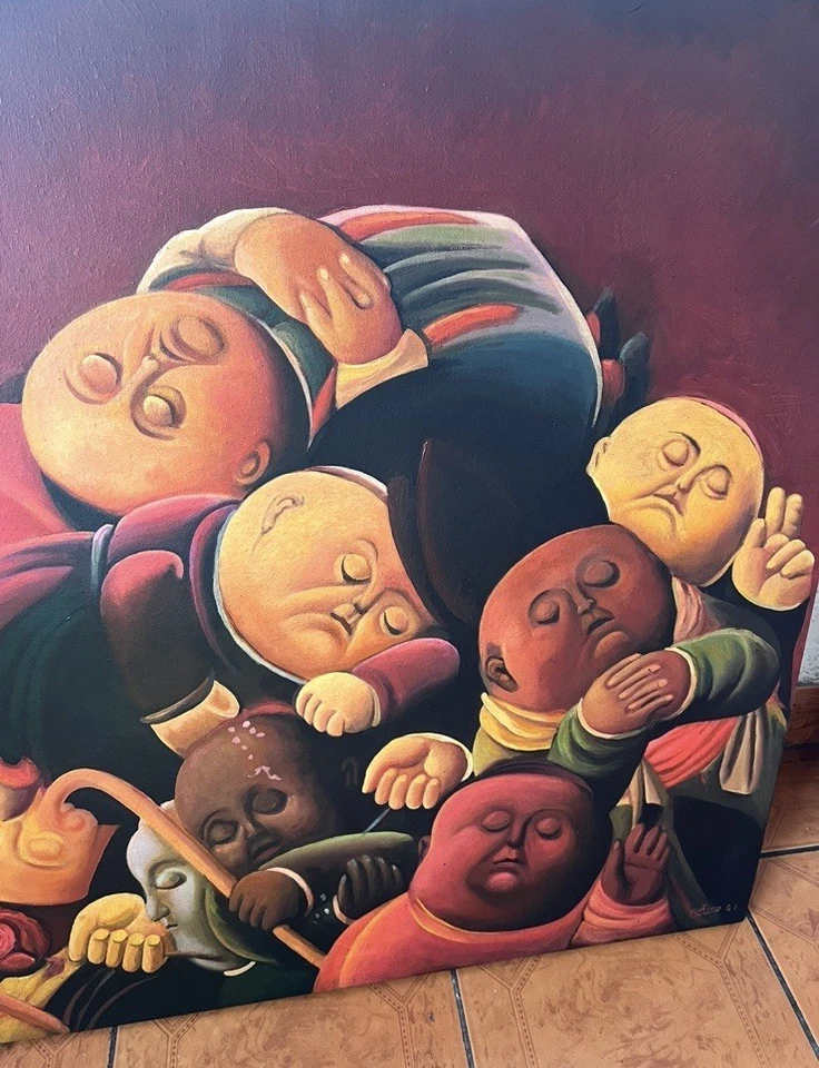 Pintura al óleo sobre lienzo firmada por Fernando Botero en boterismo Foto 3 de 4