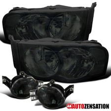 Fit 02-05 Dodge Ram 1500 03-05 Ram 2500 3500 Crystal Smoke Headlightsfog Lamps