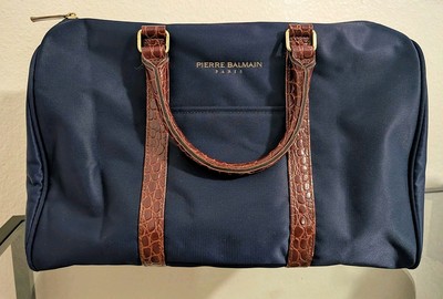 Vintage Pierre Balmain Large Navy Boston Duffle Excellent 