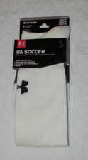 NEW UNDER ARMOUR PERFORMANCE WHITE OVER THE CALF SOCCER SOCKS SZ M 4-8.5