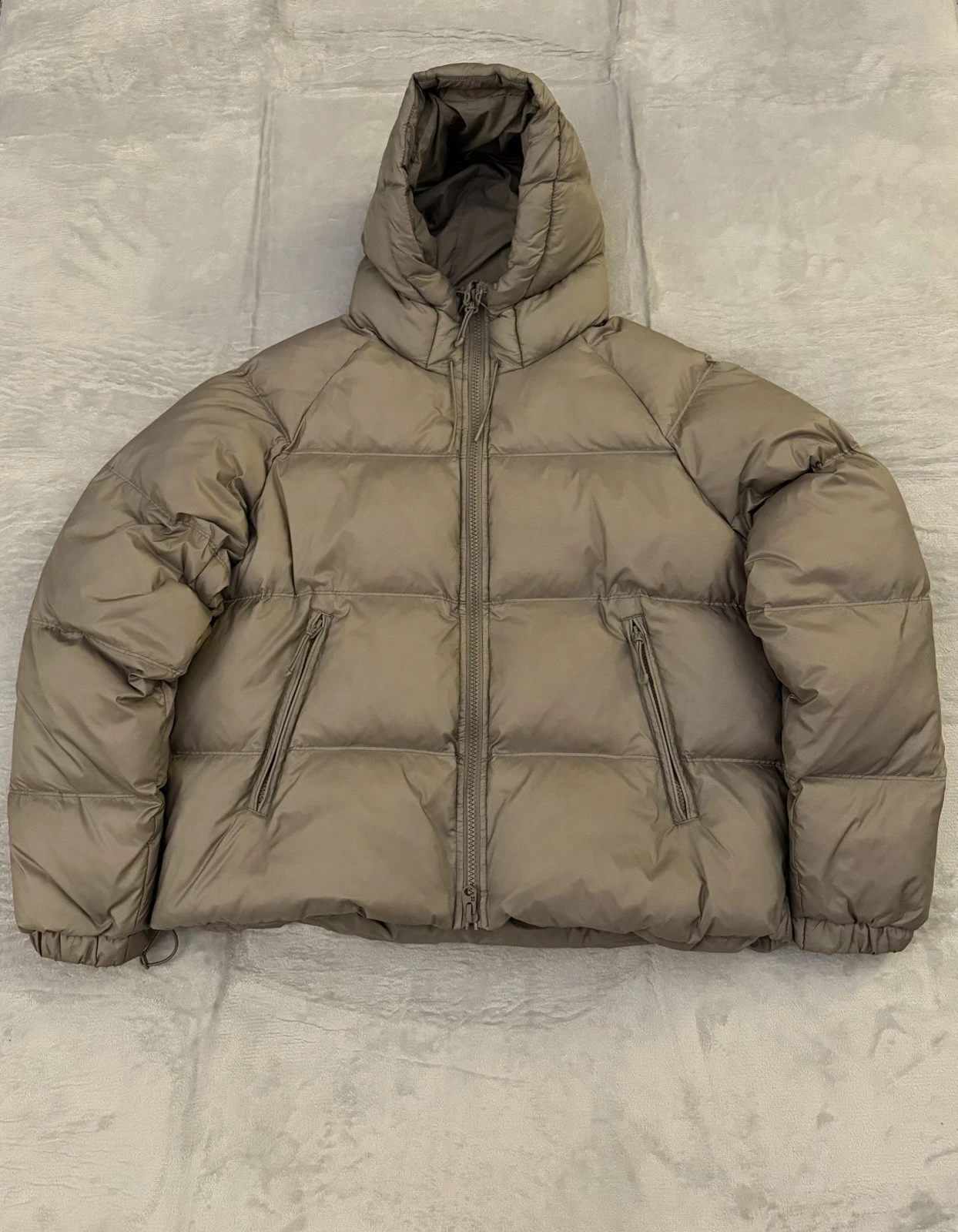 Zara Men's Puffer Jacket Size Large Full Zip Hooded Padded