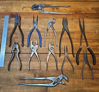 Vintage PLIERS Mixed LOT • Mechanics Machinist Tool Lot KRAEUTER KLEIN PLIER☆US