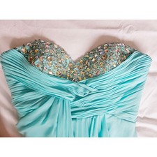 Capture New with Tags Acqua Chiffon Strapless Dimante Long Prom Dress UK 10 