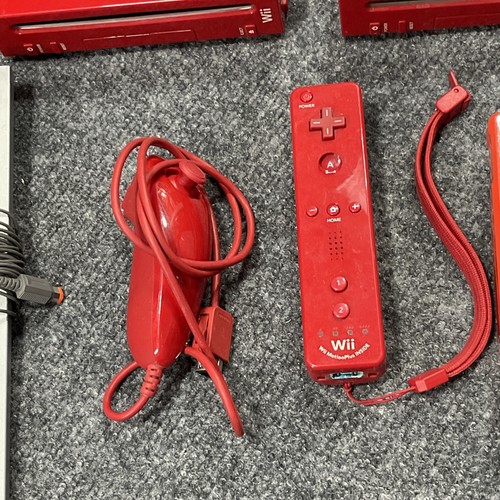 Paquete de 2 consolas de juegos Nintendo Wii rojas 2006 RVL-001 PARA REPUESTOS O REPARACIÓN - Imagen 3 de 9