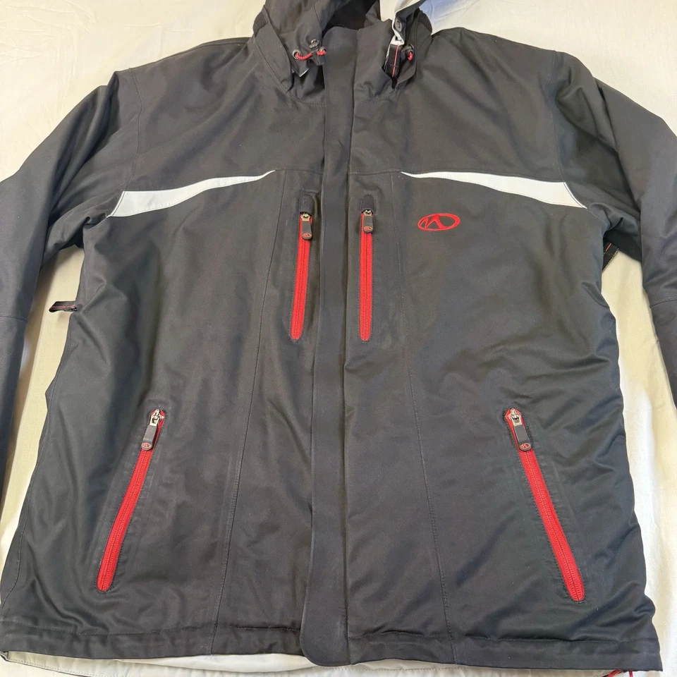 Marker адреналин куртка мужская L мягкая подкладка молнии открытый лыж пальто черный и красный - Изображение 4 из 4
