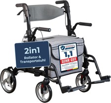 ForeverSenior 2 in 1 Rollator & Rollstuhl - mit Federung - 11,2kg