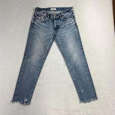 Moussy Vintage Jeans Taper 26 28x25 Distress Button Fly Denim Japan Button Fly