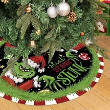 36 GRINCH Christmas Tree Skirt Green Trimmed Tree Skirt Christmas Decorations