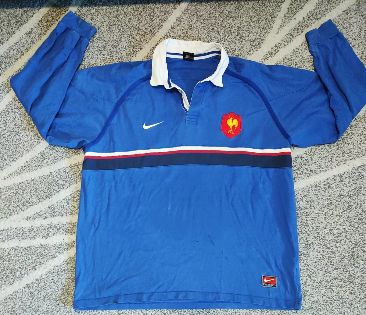 Nike 1999 00 France Home Rugby Shirt Jersey