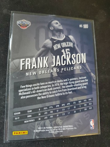 Frank Jackson 2017-18 Panini Prestige #180 New Orleans Pelicans radiocontrol - Imagen 2 de 2