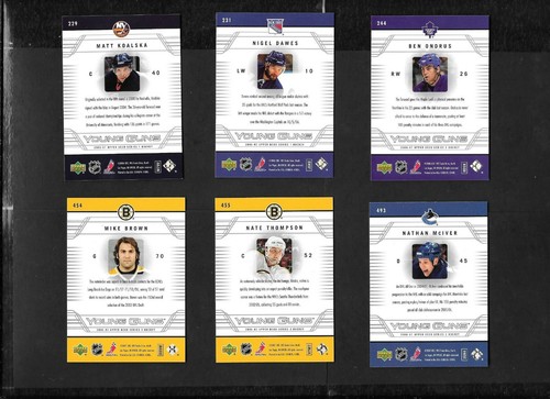 2003-04 TO 2009-10 UPPER DECK YOUNG GUNS ROOKIE RC NHL HOCKEY CARD SEE LIST - Picture 91 of 181