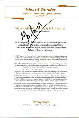 Mo Farah Olympische Spiele Goldmedaillengewinner signiert London 2012 Eröffnungsfeier Autogramm 