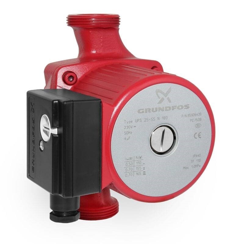 Grundfos UPS 25-55 180 circulateur de chauffage en acier inoxydable