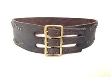 HTC Hollywood Trading Co Chocolate Brown Belt With Studded Design. Wide Sz 28
