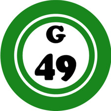 G 49 G49 Bingo Ball - 3 Inch Circle Sticker 3" x 3" - Hobby Number Board Lucky