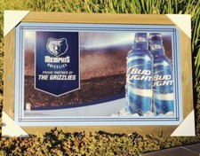 Bud Light NBA Basketball Memphis Grizzlies Beer Bar Mirror Man Cave