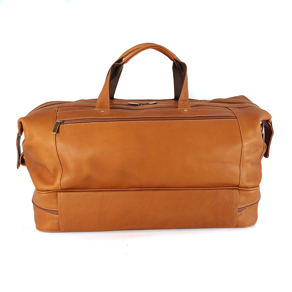 DayTrekr Leather Drop-Bottom Duffle Bag - Original Retail $465 image 3