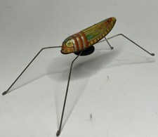 VINTAGE TIN TOY GRASSHOPPER LITHO JUMPING MADE IN JAPAN