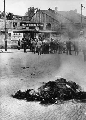 Strike of the Reichsbahn railway workers in Berlin under the le 1949 Old Photo 1